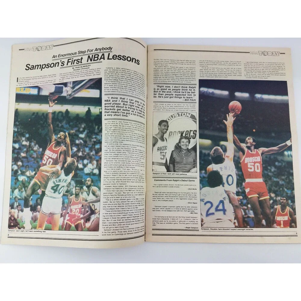 VTG 1983 NBA Today Newspaper Magazine Basketball Houston Rockets Ralph 80s RARE